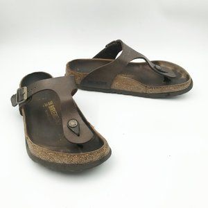 BIRKENSTOCK Gizeh Brown Slip On Flip Flop Sandals Womens 7